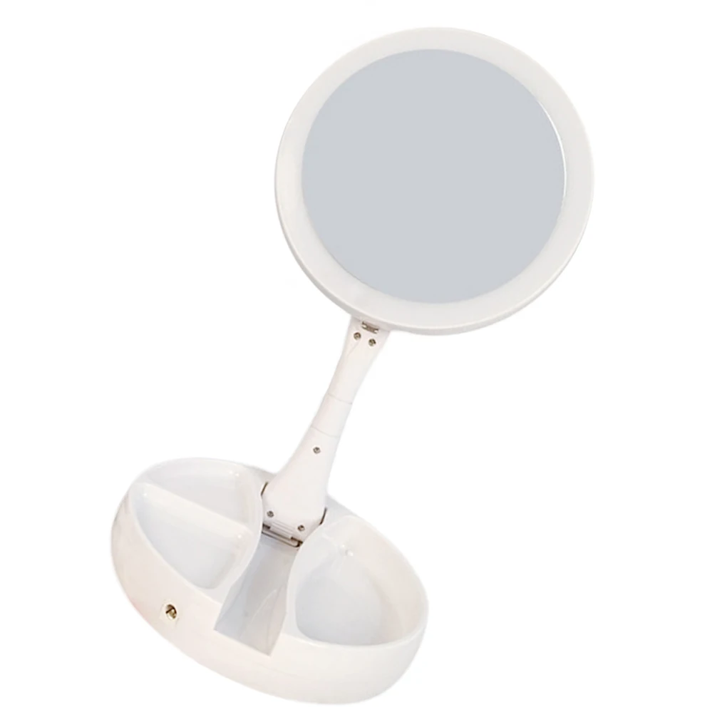 Портативный светодиодный косметический зеркало для макияжа компактное женское карманные зеркальца косметическое зеркало 10X увеличительные очки