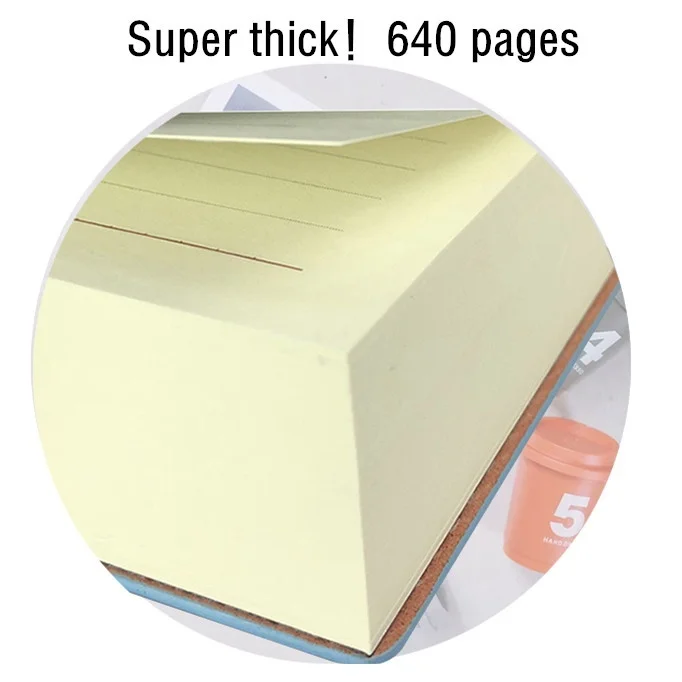 Super Thick! 640 Pages Ruled Notebook A5 Daily Notebook Life Records Best for 3-4 Years Writing