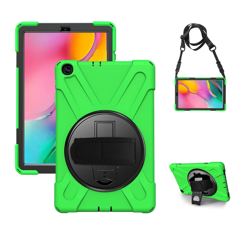 

Case For Samsung Galaxy Tab A 10.1 2019 SM-T510 SM-T515 10.1" Heavy Duty Rugged Protection Cover with Kickstand Hand+Neck Strap