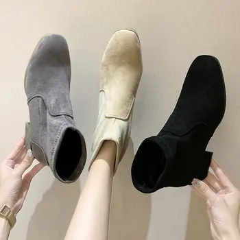 

Chelsea short boots women 2019 thick-heeled high-heeled shoes thin boots autumn single fashion