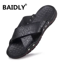 Мужские сандалии из спилка; мужские пляжные сандалии; брендовая мужская повседневная обувь; Вьетнамки; мужские шлепанцы; кроссовки; Летняя обувь