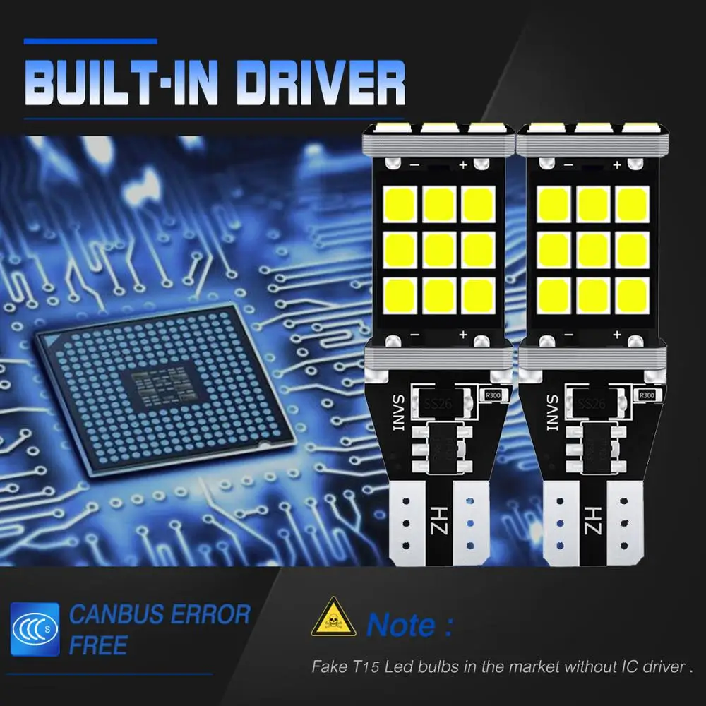 2x T15 W16W 921 супер яркая высокая мощность 21SMD 2835LED Canbus без ошибок резервные огни