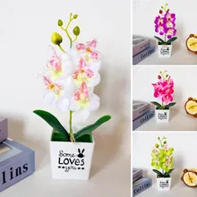 

Artificial Pot Plant With Basin Plastic Silk Fake Phalaenopsis Flower Fake Plants With Pot Outdoor Home Garden Decor