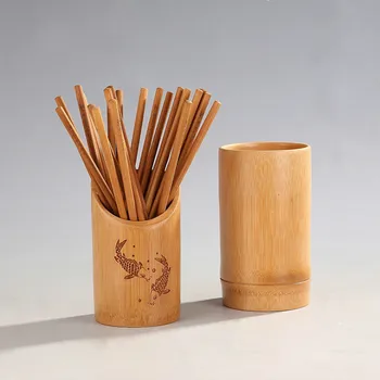 

Creative Kitchen Chopsticks Tube bamboo Chopsticks Cage Cutlery Kitchen Drain Storage Rack House Tools WJB32804
