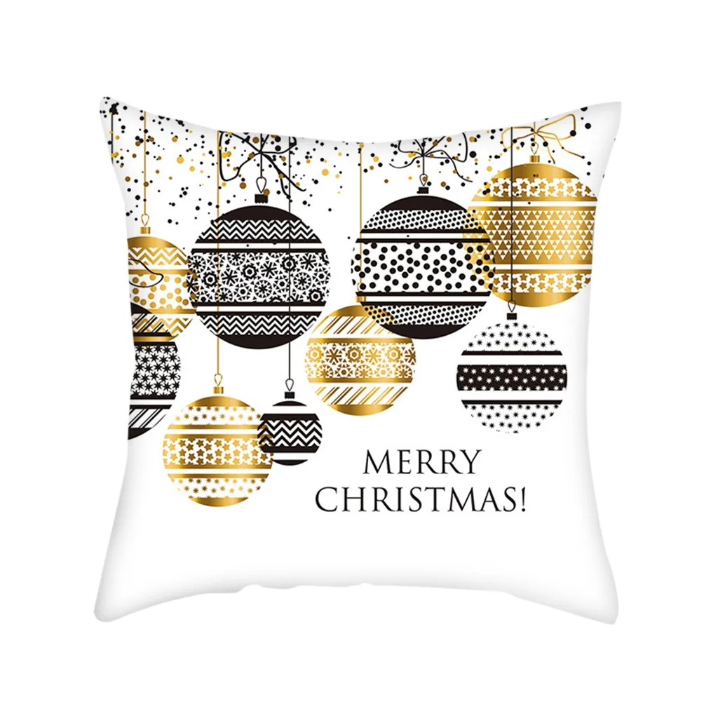 Золотые рождественские наволочки, наволочки для подушек, скандинавские украшения, чехлы для диванов, украшение дома, Рождественская наволочка