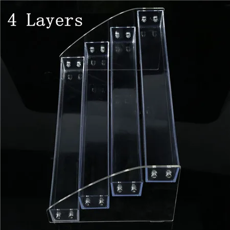 4 Layers Прозрачный акриловый лак для ногтей, подставка для лака, держатель для губной помады, ювелирный дисплей, органайзер, коробка для хранения, оборудование для дизайна ногтей - Цвет: 4 Layers