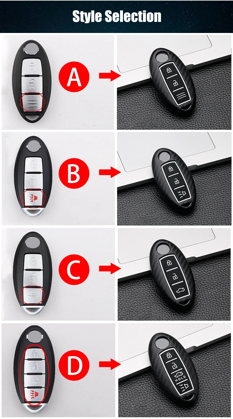 Cover chiave telecomando per Nissan Qashqai J10 J11 x-trail T31 T32 tira Tiida Pathfinder Murano Note Juke - H37cc22fa8efc47f3b17e282b06283d66k
