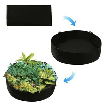 

Round Planting Bag Reusable Felt Fabric Plant Grow Bag Indoor Outdoor Garden Bed Greenhouse Vegetable Plant Flower Grow Bucket