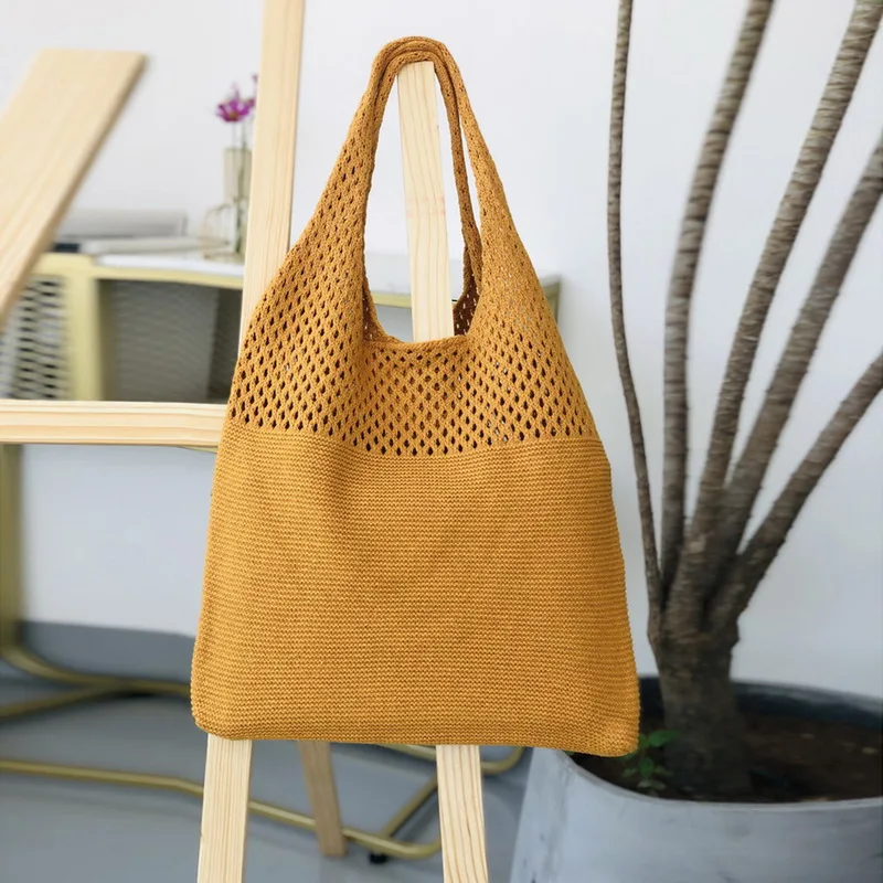 Woven Womens Shoulder Bags Ladies Designer Knitted Braid Handbags Tote Summer Beach Party Bag Purses Shopper Sac Satchel Female