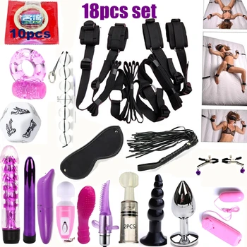 Nylon Sex Handcuffs Bondage Erotic Under Bed BDSM Bondage Restraint Strap System Sex Toys for Adults Wrists & Ankle Cuffs 3