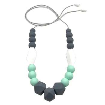 

Women Baby Teething Handmade Pendant Silicone For Mom All-Match Necklace Jewelry Accessories Beads Neck Decoration