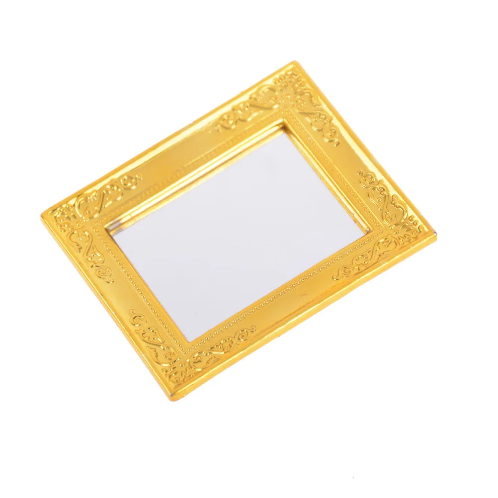 

1pc 1/12 Miniature Dollhouse Furniture European Frame Mirror Doll House Miniatures 1:12 Accessories