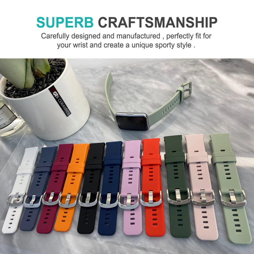 Silicone Replacement Watchband Strap for Huawei Watch Fit – Stylish and Durable Bracelet Strap