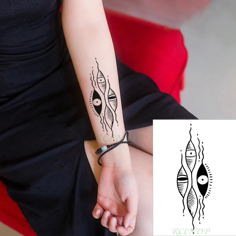 Tahan Air Stiker Tato Sementara Mata Gelembung Seni Kecil Hitam Palsu Tatto Flash Tato Tangan Kaki Lengan Kembali Untuk Anak Pria Wanita Sementara Tato Aliexpress