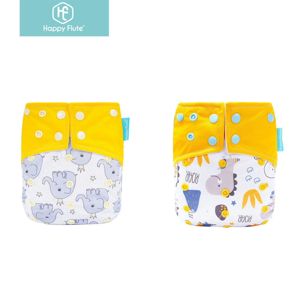 

Genuine! Happy Flute 2Pcs Reusable And Comfortbale Suede Cloth Pocket Baby Cloth Diaper With Two Pockets And Double Snap