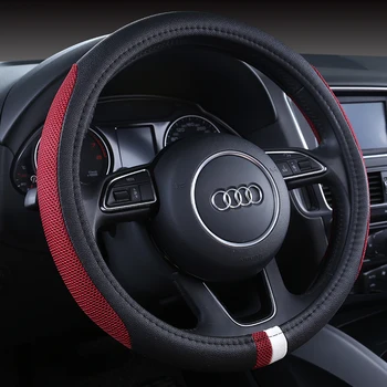 

38cm Mesh car steering wheel cover leather car steering-wheel cover for Toyota Corolla Camry Rav4 Auris Prius Yalis Avensis SUV