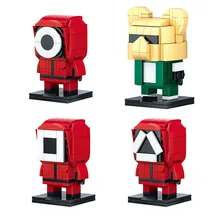 

Compatible with Building Blocks Squid Game Red Mask Male Small Particles Assembling Dolls Toys Desktop Decorations and Gifts