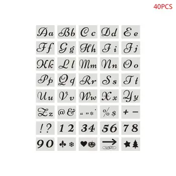 

40pcs Alphabet Stencil Wall Painting DIY Drawing Embossing Template Scrapbooking