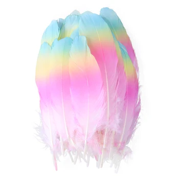 

Natural Goose Feathers Dyed Rainbow Swan Feather Plume for Crafts Wedding Jewelry Home Decoration Plumes