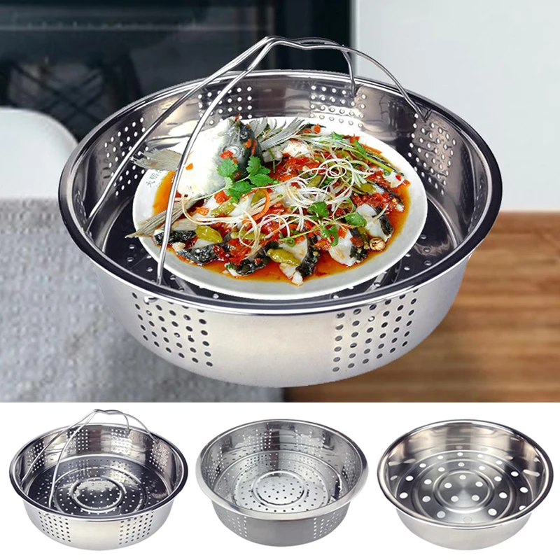 Stainless Steel Steamer Household Thicken Deepen Steaming Basket Fruit