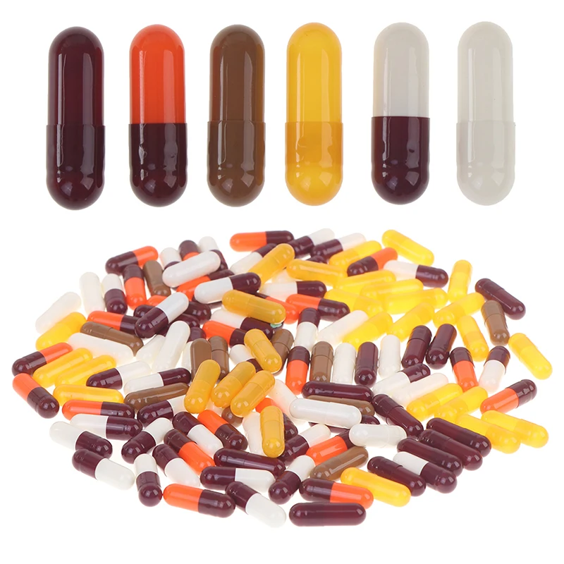100/1000Pcs Size 0# 1# Empty Gelatin Capsule Hard Clear Gel For Medicine Pills Storage | Красота и здоровье