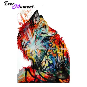 

Ever Moment Wholesale Diamond Painting Kit Colorful Fox Abstract Mosaic Picture Handmade Art Craft Paint By Diamonds 5L727