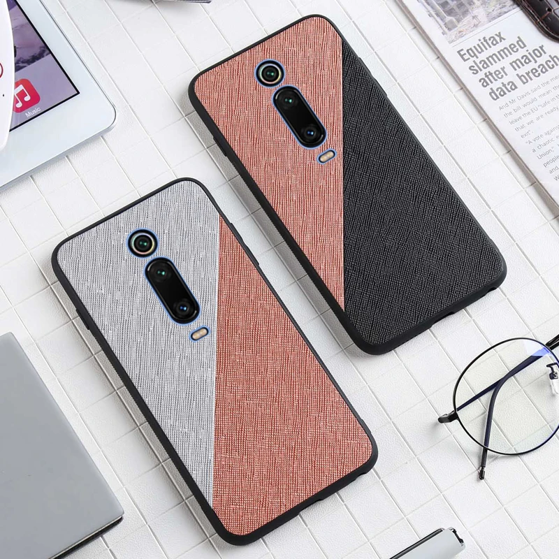 Etui, чехол, чехол, для Xiao mi Red mi k20 pro mi 9t Pro тканевая ткань Texure Bumper SiIicone мягкий бампер рамка задняя крышка чехол для телефона s