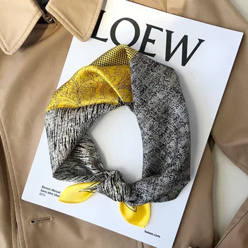 

Brand 2020 Winter Scarf 100% Silk Scarves Small Female Pashmina Poncho Foulard Bandana Shawl Spring Square Hijab 53*53 Cm