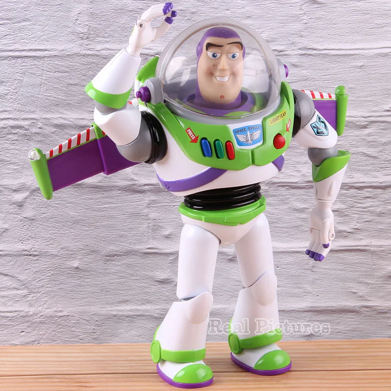 

Talking Buzz Lightyear With LED Light PVC Collection Action Figure Movie Model Toy with Colorful Box 30cm