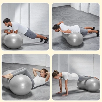 

Yoga 90*45cm Explosion-proof Yoga Peanut Ball Fitness Rehabilitation Physical Therapy Ball-Gray