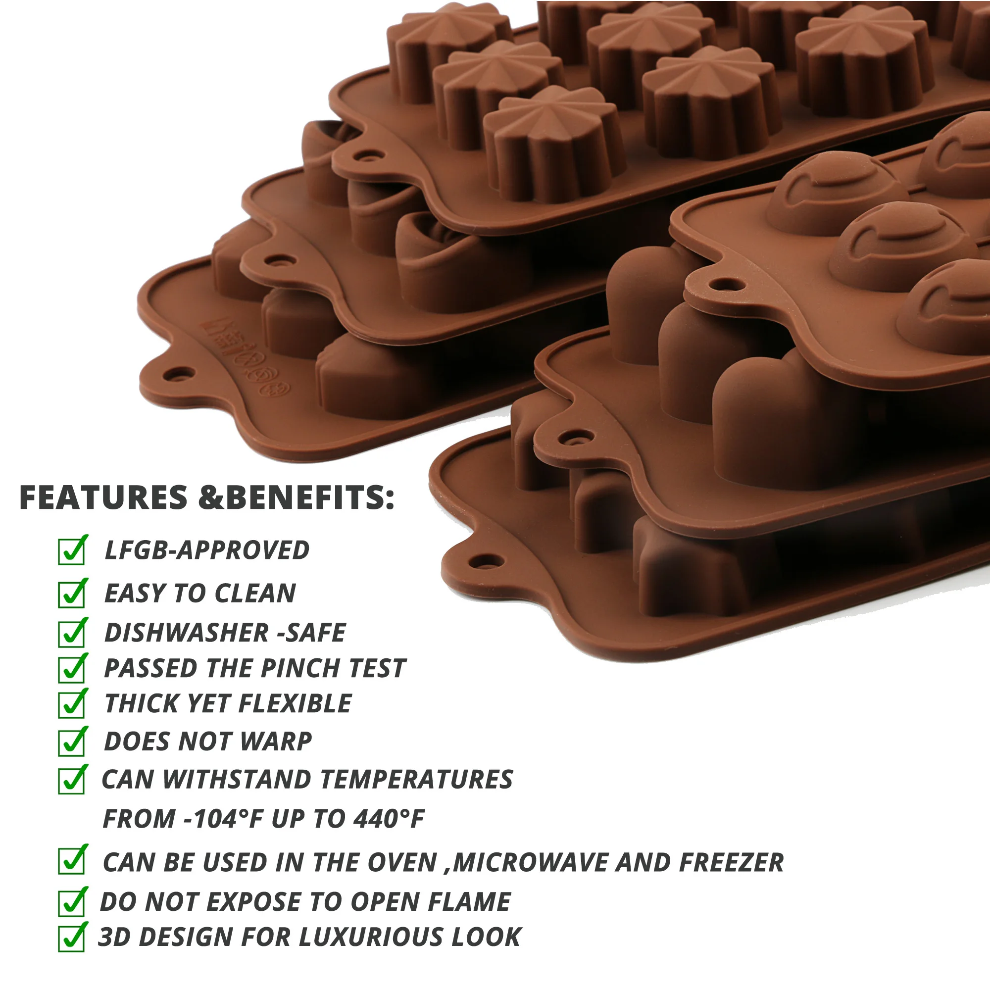 New Chocolate Molds Silicone Food Grade Non-stick Cake Baking Design Candy Mold SILICON 3D Mold Kitchen Gadget DIY