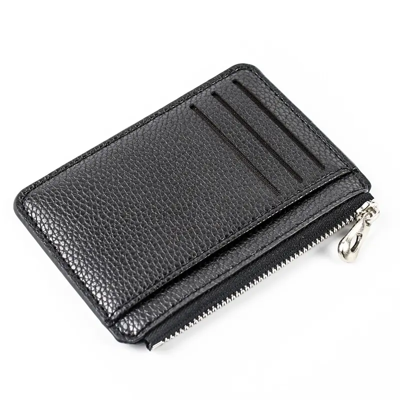 2024 New Soft Men Wallet Solid Color PU Zipper Card Holder Mini Short Coin Purse Wallets 1Pc Women Slim Card Case Business - Image 8