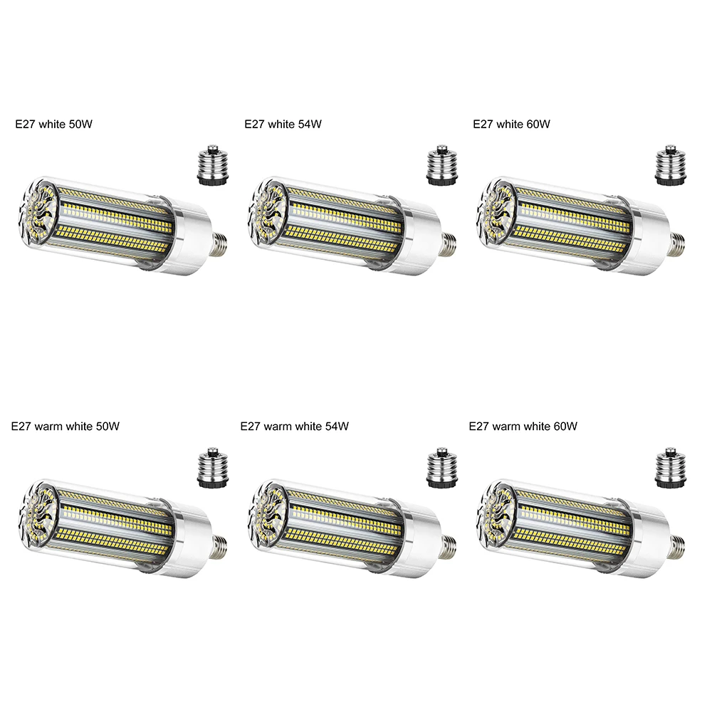 

60W Super Bright Corn LED Light Bulb with E27 Large Mogul Base Adapter for Large Area Commercial Ceiling Lighting