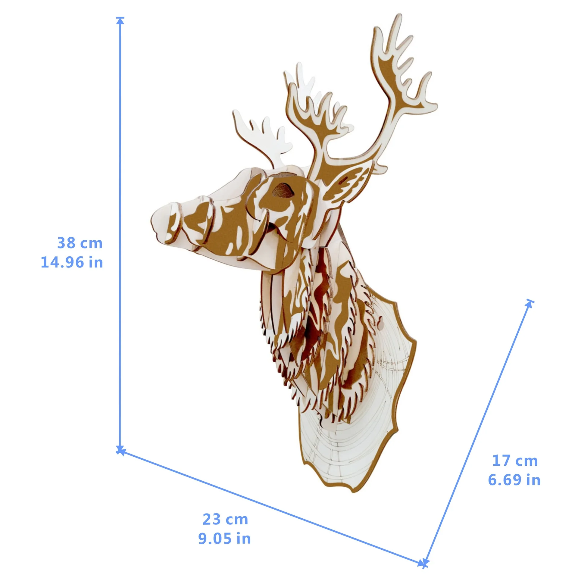 

Deer Head Boxed 3D Wooden Model DIY 3D Puzzle Model Jigsaw Puzzle Laser Cutting Processing