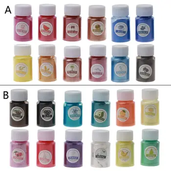 

12 Colors Mica Mineral Powder Epoxy Resin Pigment Pearlescent Pigment Natural Mica Colorant Soap Makeup Jewelry DIY Making Tool