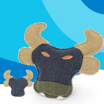

Pet Interactive Sound Toy Denim Linen Dog Chew Molar Toy With Bell For Boredom Relief Toys for Puppy GatosDog interactive toy
