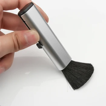 

New Black/Silver Computer Cleaning Brush Air Outlet Cleaning Tools Vent Brush Telescopic Keyboard Plastic Handle Wool Small Brus