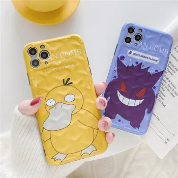 

For iphone 11 Pro Max cute cartoon Psyduck Gengar fashion soft cover Anti-fall phone case for iPhone 7 7plus 8 8plus X XR XS MAX