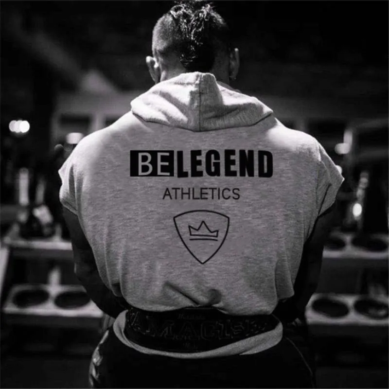SJ 2019Homens fitness musculaque munisculo Sem Mangas толстовки Treino Roupas Casuais de algodau Com Capuz Топы Regatas 2 Cor JHM04