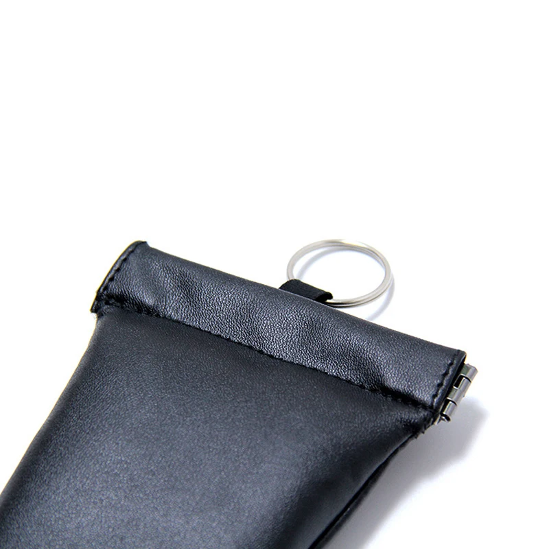 Черный кожаный ключ кошелек сигнальная экранирующая сумка экономка маленький автомобильный карман кольцо обертывание для мужчин