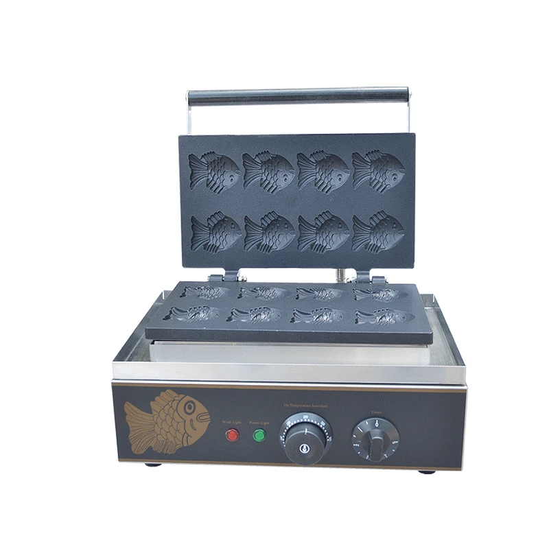 Стоимость с CE Электрическая вафельница с формами "Рыбка"/6 шт. машина для изготовления тайяки - Цвет: 112-b 8 fish