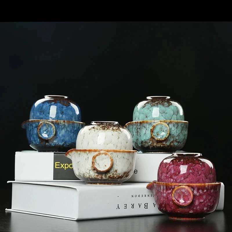 Teacup teapot set ceramic Kuai Ke Cup tea Chinese kung fu travel porcelain service portable Tea ceremony tools supplies | Дом и сад