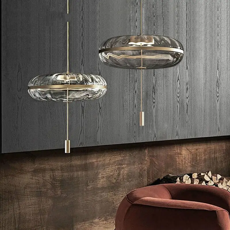 

post-modern luxury pendant light design Jolie pendant light water ripple oval Nordic glass light loft style island pendant light