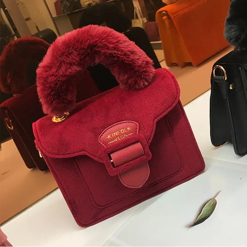 BXX Sac/ Осень Зима Роскошные женские сумки дизайнерские дикие чистый цвет бархат мягкие волосы сумка через плечо ZE870