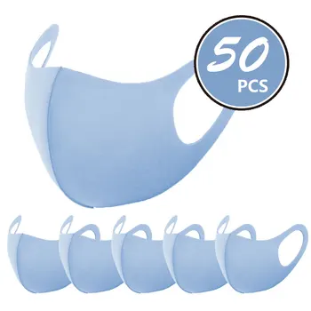 

50/10pcs Blue/pink/gray Anti Dust Mouth Mask Anti-haze Anti-fog Face Cover Outdoor Protection Washable Reusable Unisex Masks