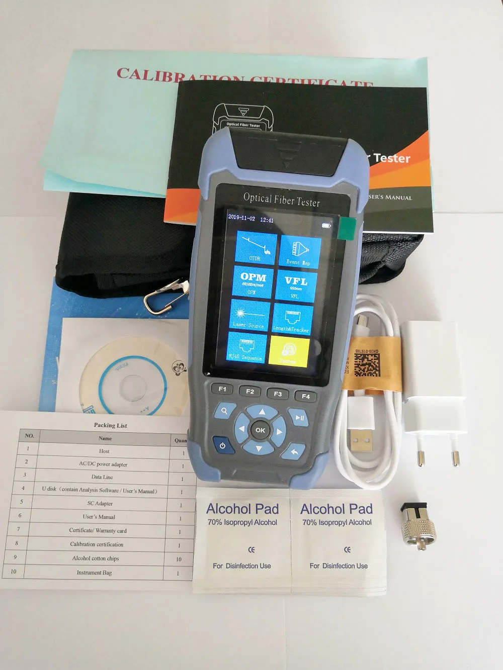 9 in 1 Fiber Optic Mini OTDR Reflectometer with OPM OLS VFL Event Map RJ45 Ethernet Cable Sequence Distance Tracker | Мобильные