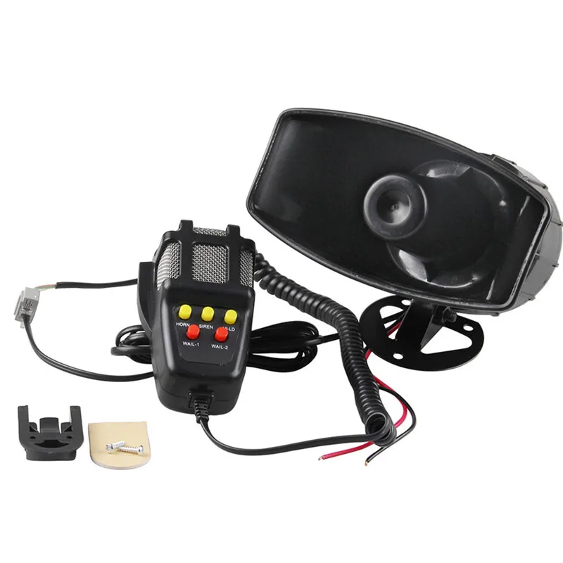 

12V 100W Car Tone Sound Car Recording Emergency Siren Car Siren Horn Mic PA Speaker System Emergency Amplifier Hooter YG010