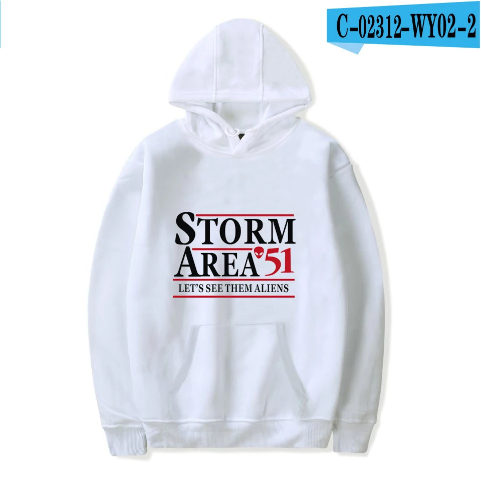 Популярные игры storm Region 51 Alien ET толстовки мужские/женские осенние и зимние персональные хип-хоп игры storm Region 51 Толстовки с капюшоном - Цвет: white