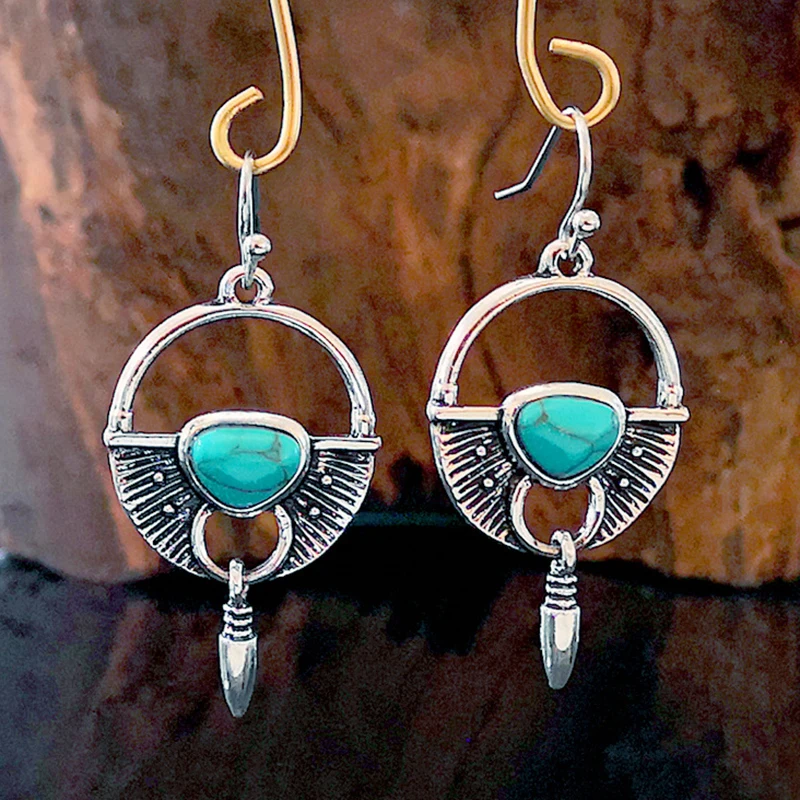 Индийские племенные серьги из латуни Висячие серьги цветок Ornate Swirl цыганские круглые серьги для женщин Boho Винтажные Ювелирные изделия O3D363 - Окраска металла: earrings