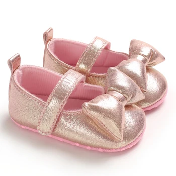 

Infant Baby Girl Princess Soft Crib Shoes Kids PU Leather Moccasins Anti-slip Prewalkers Pink Gold Silver Glitter